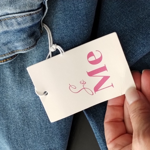 So Me Wide Leg Denim Jeans Size Small Braid Side Detail oversized high waisted - Picture 13 of 16